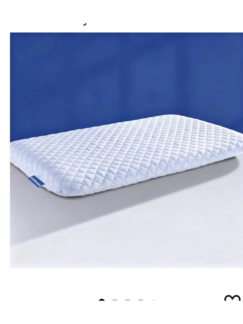 Ultra Slim Cooling Memory Foam Pillow – White